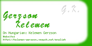 gerzson kelemen business card